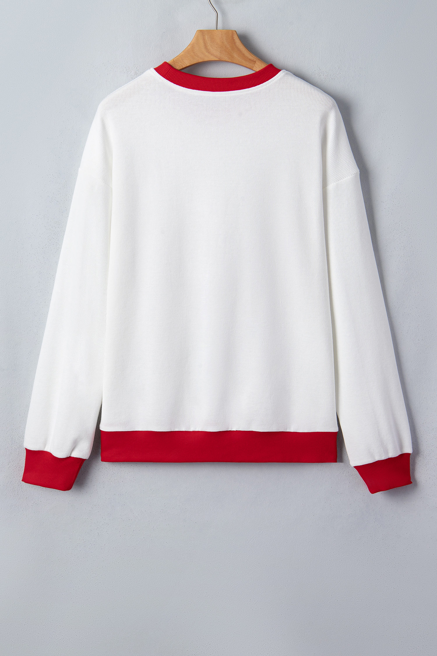 Holiday Color Block Pullover, Women Casual Round Neck Shirt - Detail View 8 Holiday Color Block Pullover, Women Casual Round Neck Shirt - Detail View 8