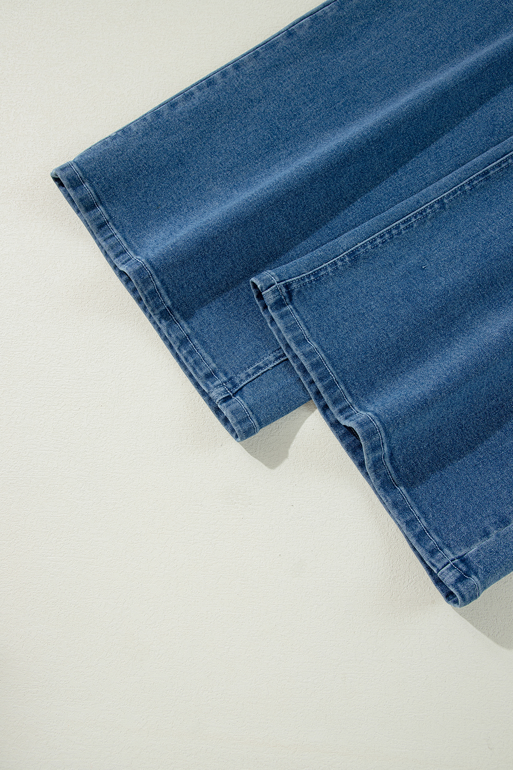 Trendy Dusk Blue Denim Jumpsuit with Adjustable Tie Straps and Bib Pocket - Detail View 14 Trendy Dusk Blue Denim Jumpsuit with Adjustable Tie Straps and Bib Pocket - Detail View 14