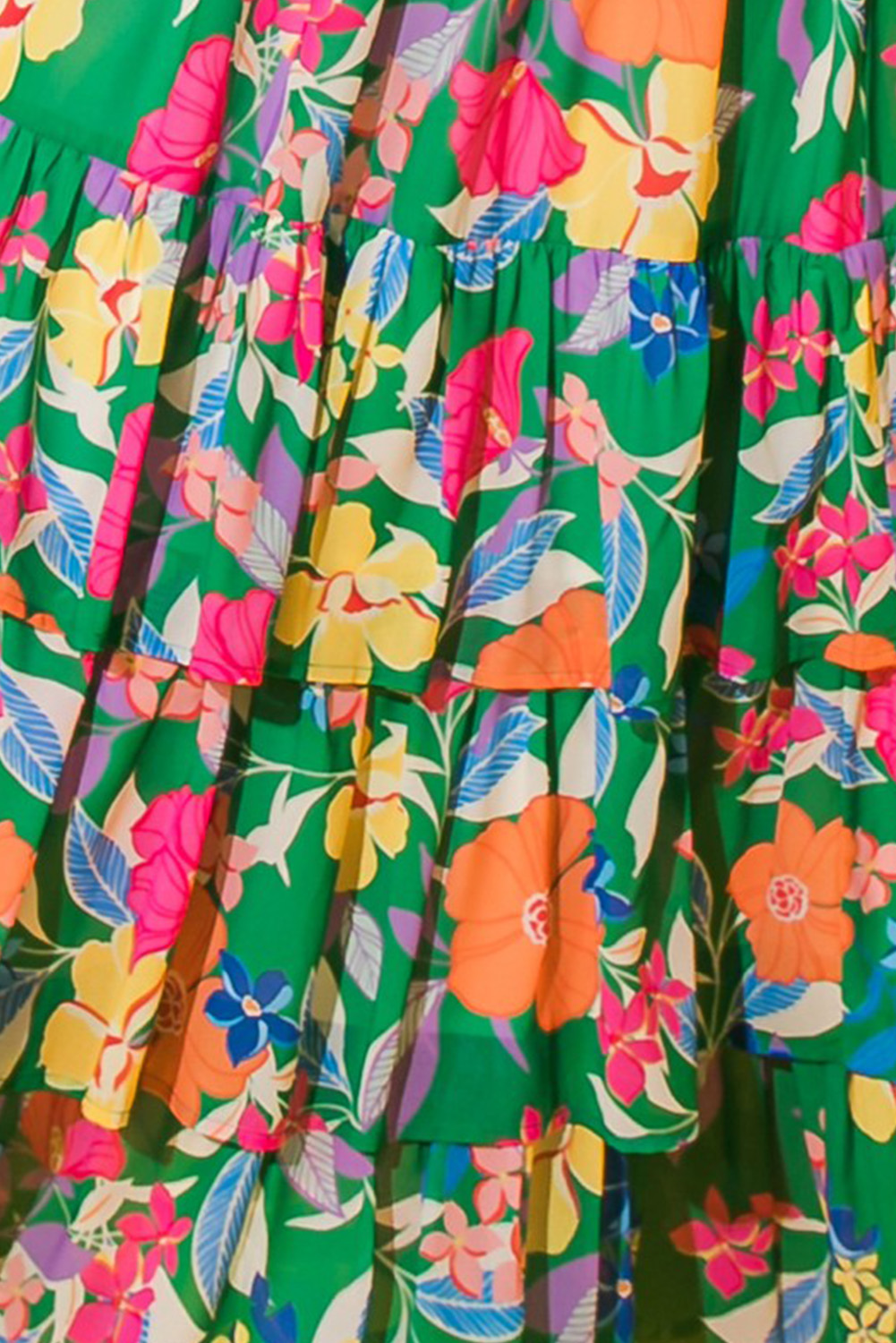 Elevate your summer wardrobe with this stunning Women's Bohemian Style Green Floral Print Sleeveless Maxi Dress. This flowy dress is perfect for warm weather or beach outings, showcasing a vibrant and colorful floral pattern that creates a fresh and summery vibe. The ruffled shoulder straps add movement and an extra layer of visual interest, while the high waist design accentuates the curves and creates a feminine silhouette. Made from 100% polyester, this dress offers a comfortable and lightweight feel, making it ideal for daily wear or vacation. The A-line silhouette and long length exude elegance and charm, while the backless design adds a touch of allure to the ensemble. Whether you're headed for a vacation or simply updating your wardrobe, this dress offers versatile styles that are sure to turn heads. - Detail View 9 Elevate your summer wardrobe with this stunning Women's Bohemian Style Green Floral Print Sleeveless Maxi Dress. This flowy dress is perfect for warm weather or beach outings, showcasing a vibrant and colorful floral pattern that creates a fresh and summery vibe. The ruffled shoulder straps add movement and an extra layer of visual interest, while the high waist design accentuates the curves and creates a feminine silhouette. Made from 100% polyester, this dress offers a comfortable and lightweight feel, making it ideal for daily wear or vacation. The A-line silhouette and long length exude elegance and charm, while the backless design adds a touch of allure to the ensemble. Whether you're headed for a vacation or simply updating your wardrobe, this dress offers versatile styles that are sure to turn heads. - Detail View 9