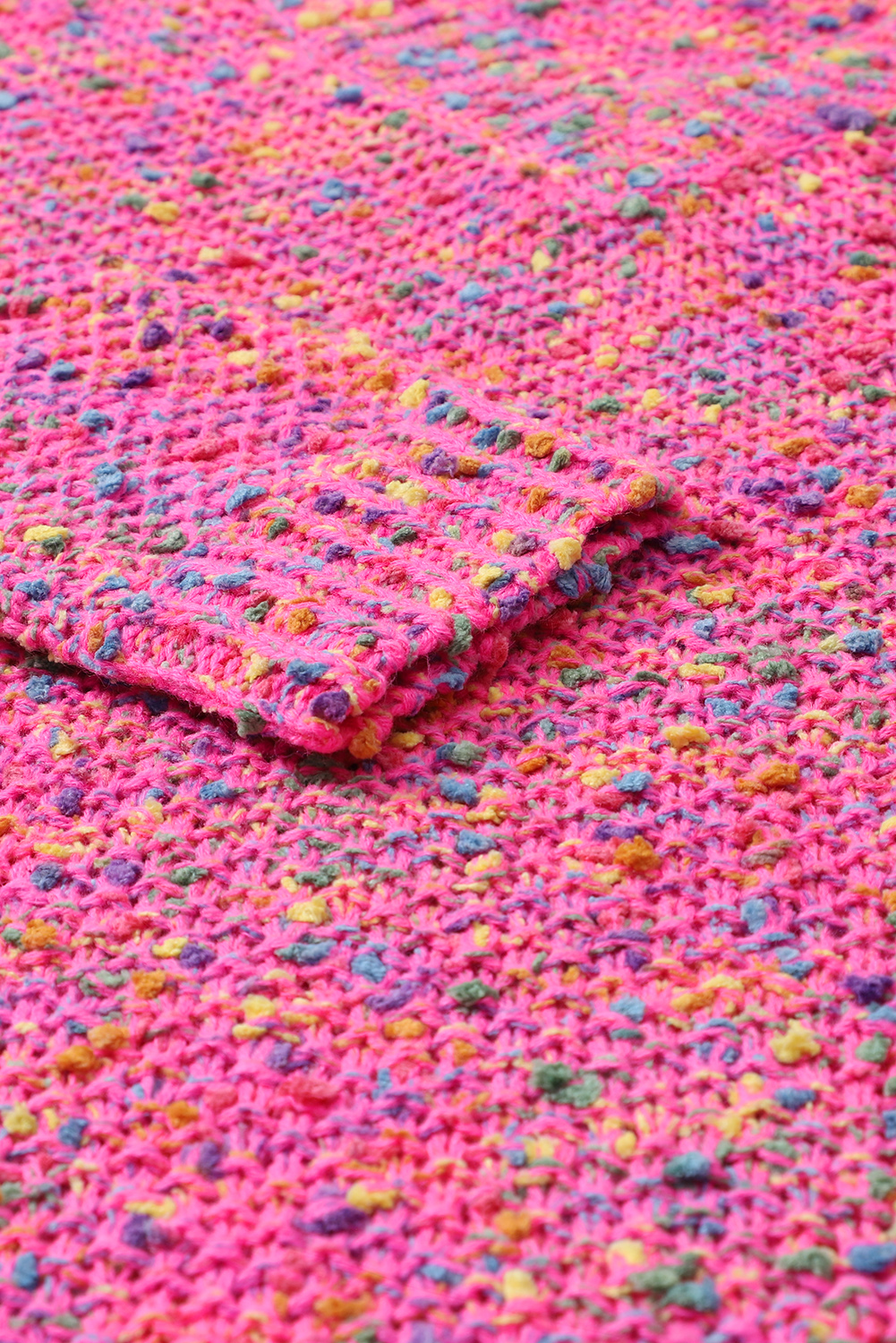 Women's Colorful Spot Sweater, V Neck Long Sleeve Knit Top - Detail View 10 Women's Colorful Spot Sweater, V Neck Long Sleeve Knit Top - Detail View 10