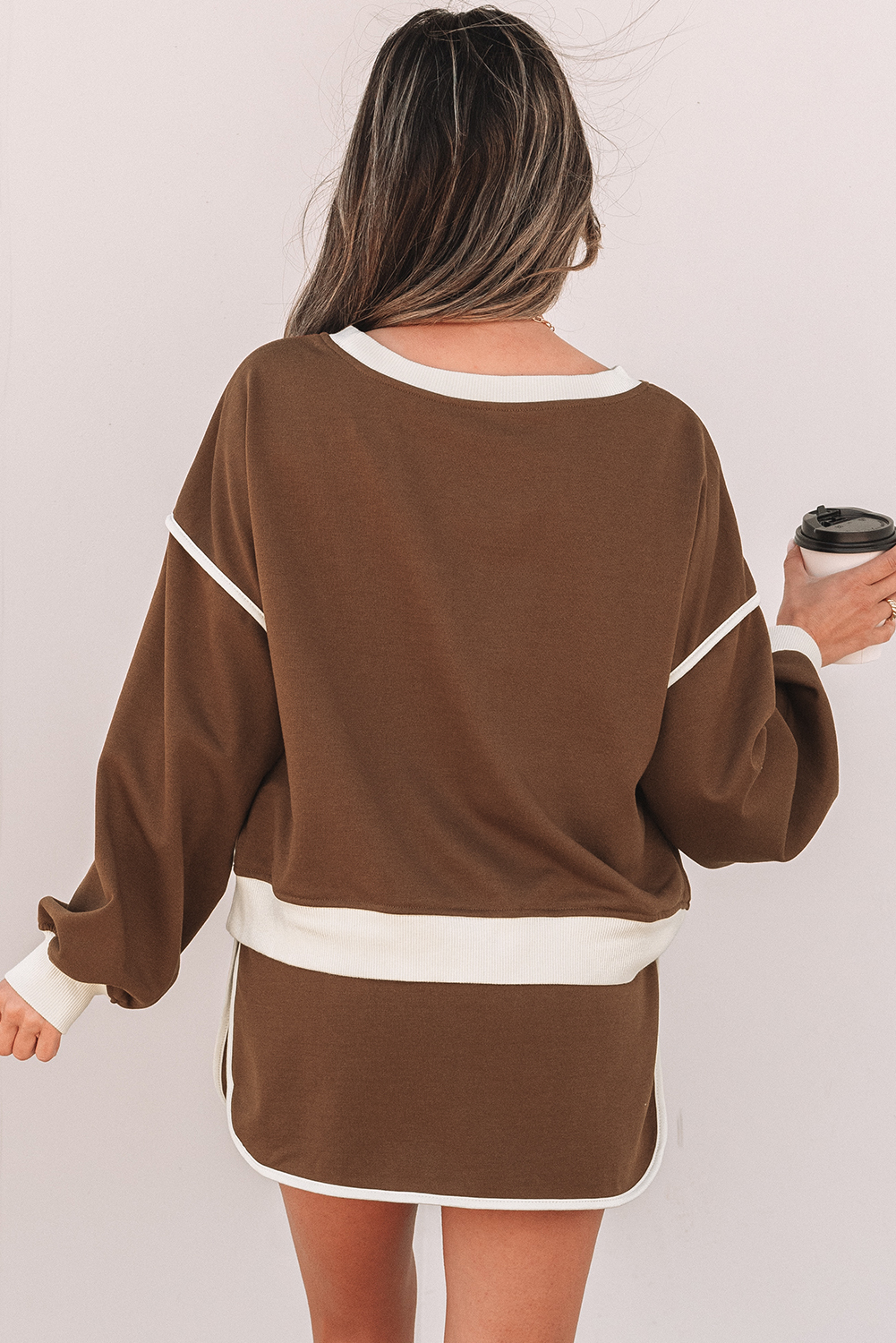 Soft Cotton Blend Lounge Set, Women's Pullover and Skort - Detail View 3 Soft Cotton Blend Lounge Set, Women's Pullover and Skort - Detail View 3