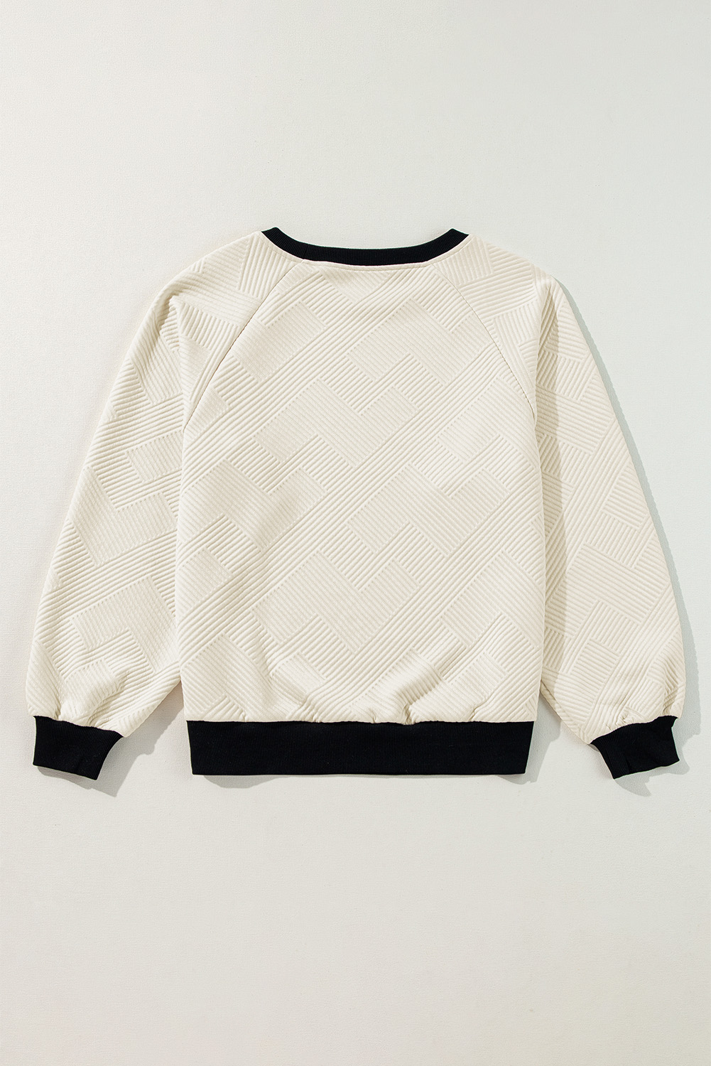 Comfortable Textured Fabric Crew Neck Top for Daily Wear - Fall Fashion - Detail View 7 Comfortable Textured Fabric Crew Neck Top for Daily Wear - Fall Fashion - Detail View 7
