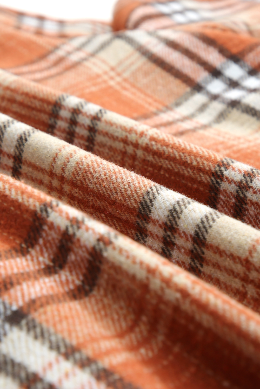 Hooded Plaid Shacket, Casual Button Down Winter Outerwear - Detail View 8 Hooded Plaid Shacket, Casual Button Down Winter Outerwear - Detail View 8