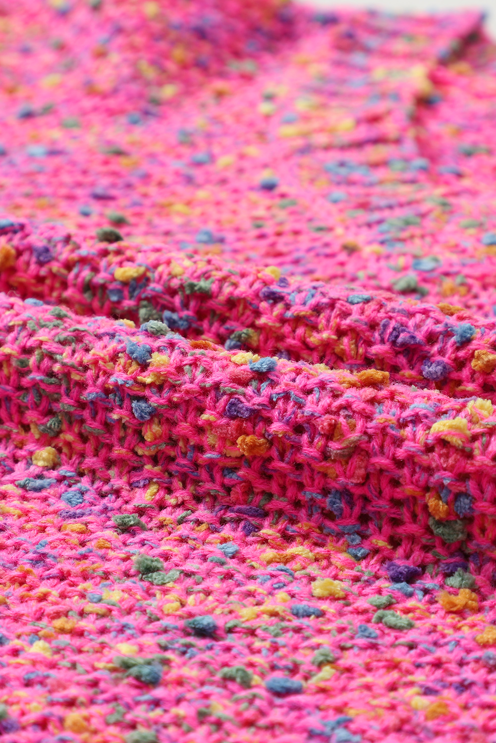 Vibrant Speckled Knit Sweater, Casual Women's Relaxed Pullover - Detail View 11 Vibrant Speckled Knit Sweater, Casual Women's Relaxed Pullover - Detail View 11