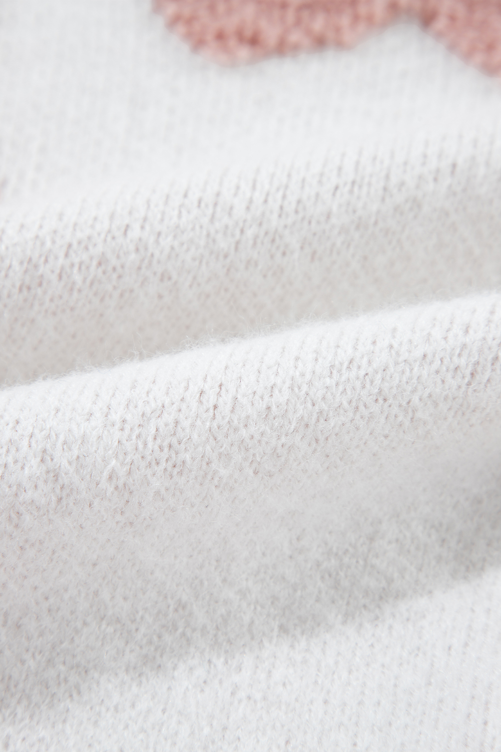 Women's Sweater, White, Textured, Flower Pattern, Drop Shoulder, Loose Fit, Round Neck, Long Sleeve, Winter Wear, Casual Style, French Terry, Cozy, Pullover, Knit Sweater, Best Sellers - Detail View 10 Women's Sweater, White, Textured, Flower Pattern, Drop Shoulder, Loose Fit, Round Neck, Long Sleeve, Winter Wear, Casual Style, French Terry, Cozy, Pullover, Knit Sweater, Best Sellers - Detail View 10