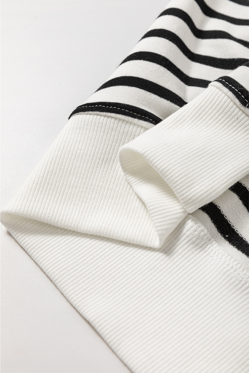 Women's Sweatshirt, Black Stripe, Raglan Sleeve, Loose Fit, Side Slits, Casual Wear, Classic Pattern, Comfortable, Breathable, All Day Wear, Tops, Sweatshirts & Hoodies - Detail View 10 Women's Sweatshirt, Black Stripe, Raglan Sleeve, Loose Fit, Side Slits, Casual Wear, Classic Pattern, Comfortable, Breathable, All Day Wear, Tops, Sweatshirts & Hoodies - Detail View 10