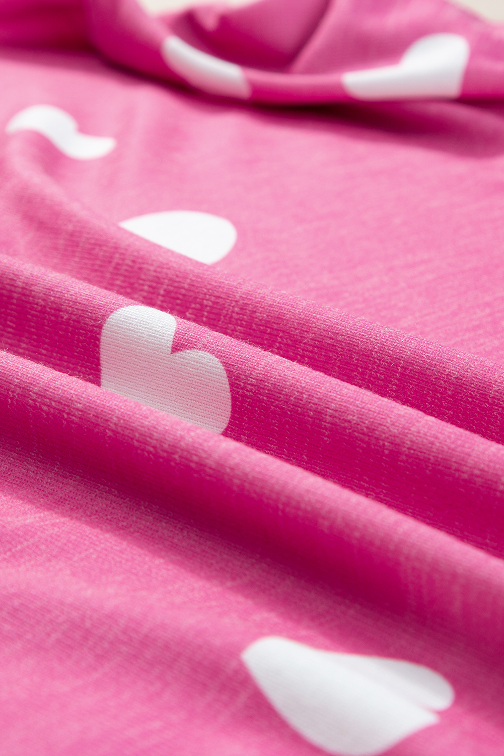 Pink Heart Loungewear Set, Casual Round Neck Top and Shorts - Detail View 26 Pink Heart Loungewear Set, Casual Round Neck Top and Shorts - Detail View 26