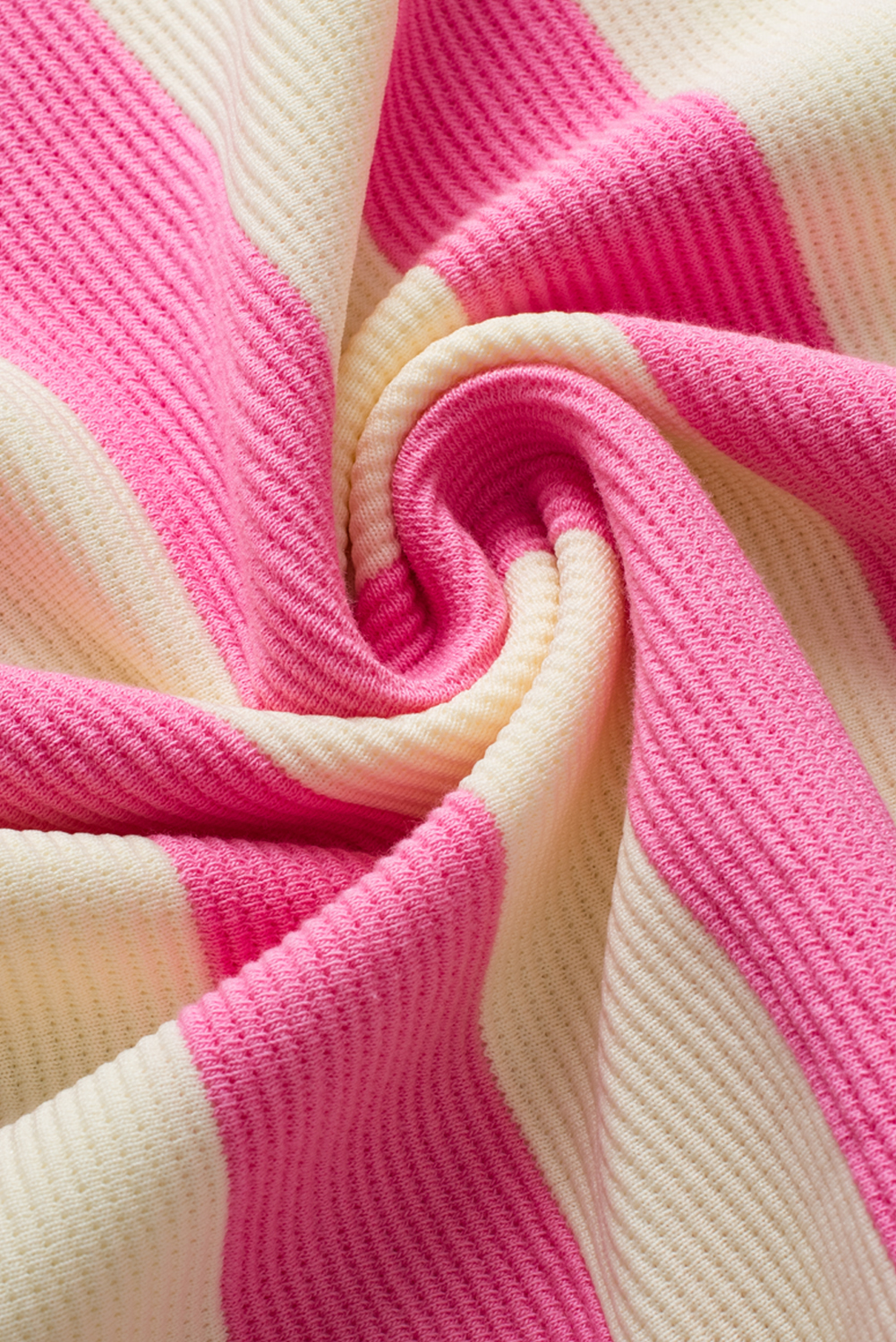 Pink Striped Polo Shirt, Women's Casual V Neck Blouse - Detail View 11 Pink Striped Polo Shirt, Women's Casual V Neck Blouse - Detail View 11