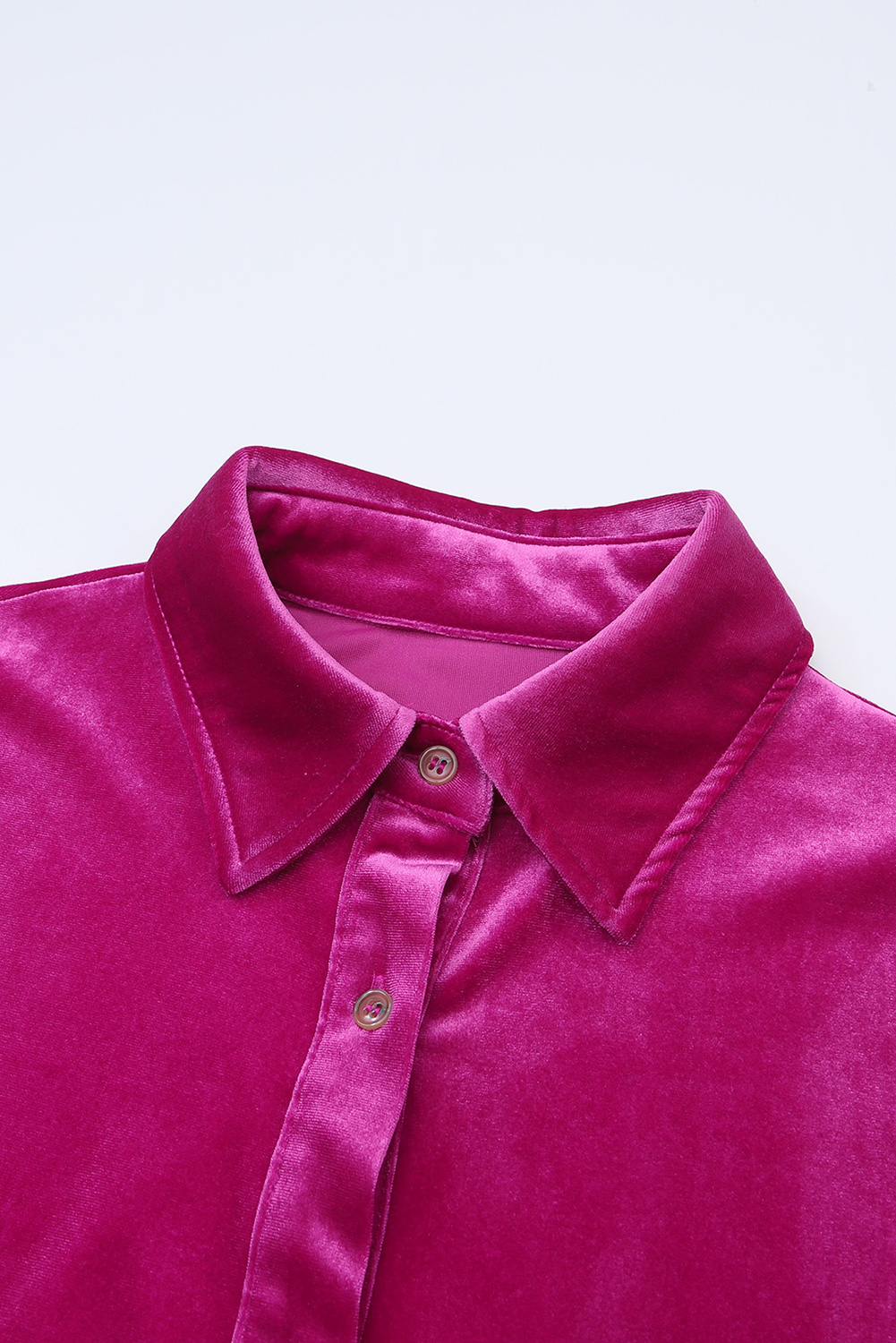 Soft Velvet Long Sleeve Mini Dress, Chic High Waist Shirt Fit - Detail View 6 Soft Velvet Long Sleeve Mini Dress, Chic High Waist Shirt Fit - Detail View 6