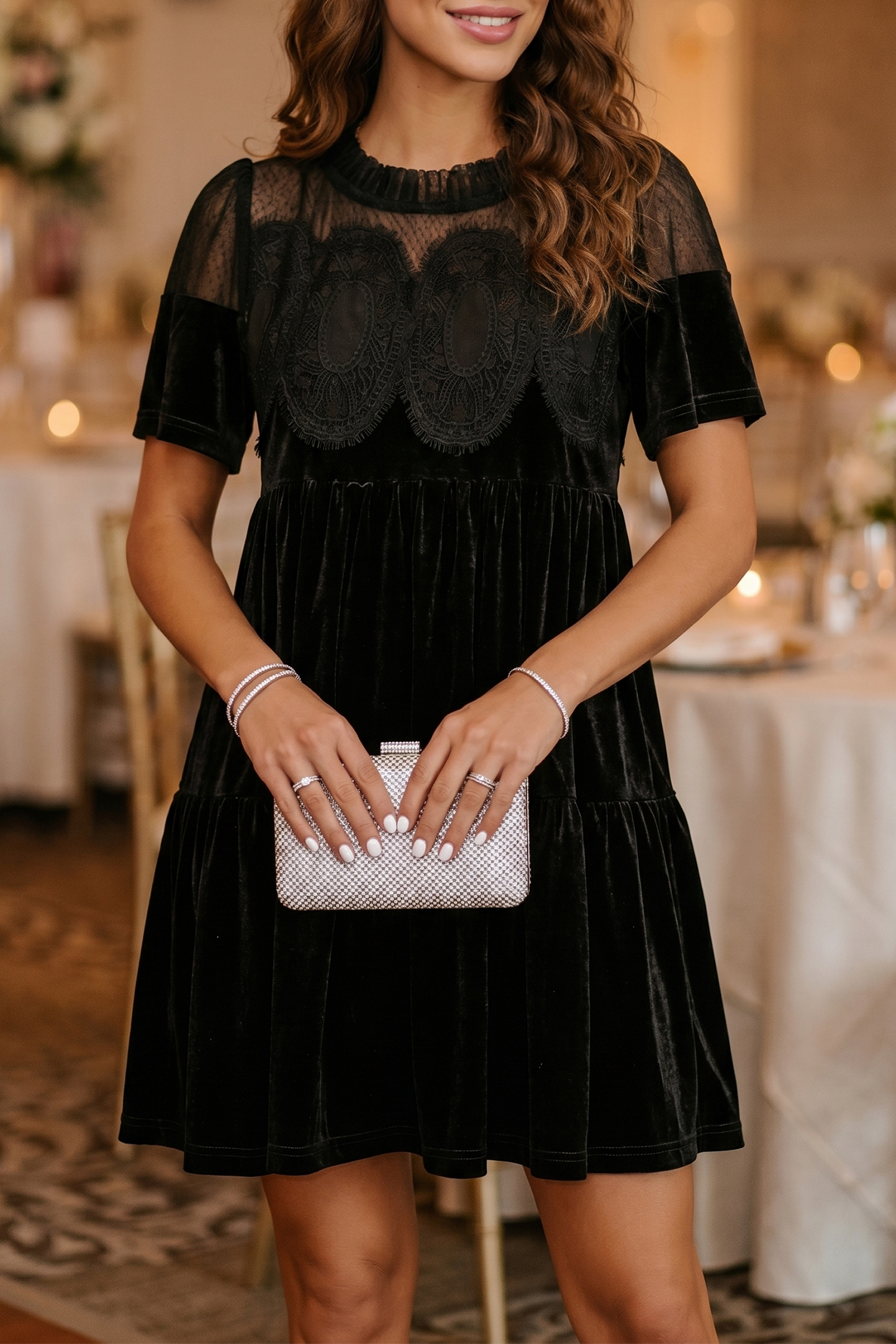Black Velvet Shift Dress, Sophisticated Fall Autumn Mini - Detail View 6 Black Velvet Shift Dress, Sophisticated Fall Autumn Mini - Detail View 6