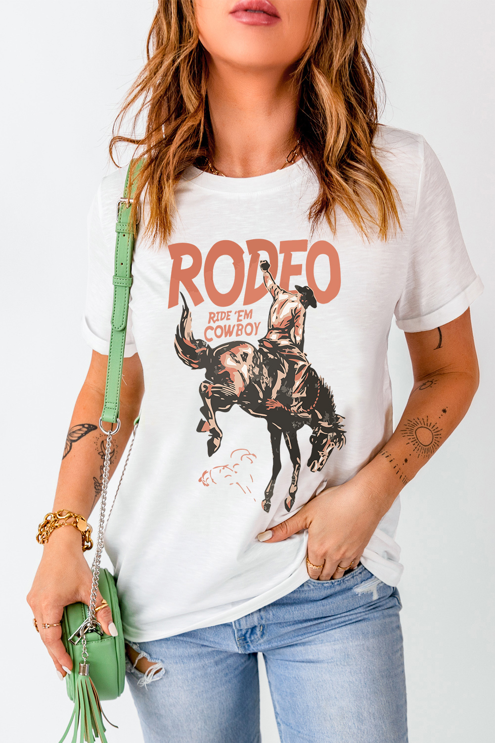 Stylish and Comfortable Graphic T-Shirt - Relaxed Fit Western Print - Detail View 3 Stylish and Comfortable Graphic T-Shirt - Relaxed Fit Western Print - Detail View 3