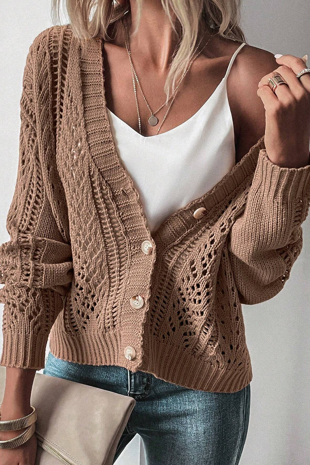 Modern Women's Sweater: Slouchy Drop Shoulder Silhouette, Dark Khaki - Detail View 8 Modern Women's Sweater: Slouchy Drop Shoulder Silhouette, Dark Khaki - Detail View 8