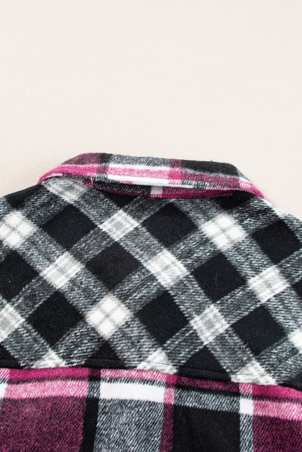 Black Plaid Shacket with Long Sleeves and Flap Pocket - Easy to Wear - Detail View 13 Black Plaid Shacket with Long Sleeves and Flap Pocket - Easy to Wear - Detail View 13