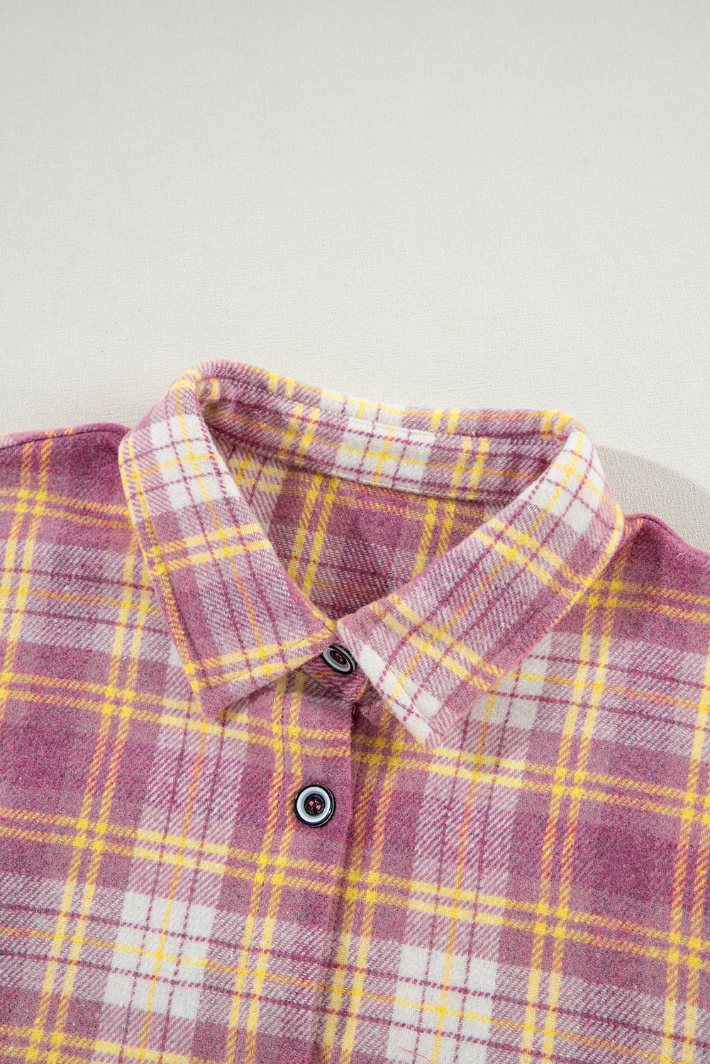 Women's Shacket, Pink Plaid Print, Chest Pocket, Long Sleeve, Casual Style, Fall & Autumn, Daily Wear, Versatile, Functional, Stylish, Classic Look, Premium Material, Outerwear, Plaid Shackets - Detail View 10 Women's Shacket, Pink Plaid Print, Chest Pocket, Long Sleeve, Casual Style, Fall & Autumn, Daily Wear, Versatile, Functional, Stylish, Classic Look, Premium Material, Outerwear, Plaid Shackets - Detail View 10