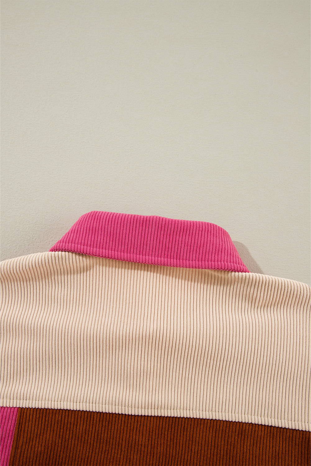 Versatile Winter Outerwear: Women's Corduroy Shacket in Rose Red - Detail View 8 Versatile Winter Outerwear: Women's Corduroy Shacket in Rose Red - Detail View 8