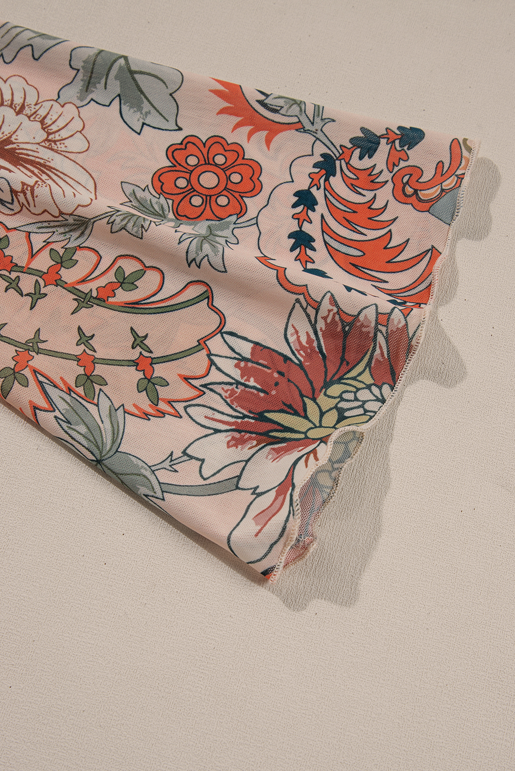 Stylish Long Sleeve Floral Blouse with Deep V Neck and Knot Detail for Spring - Detail View 6 Stylish Long Sleeve Floral Blouse with Deep V Neck and Knot Detail for Spring - Detail View 6