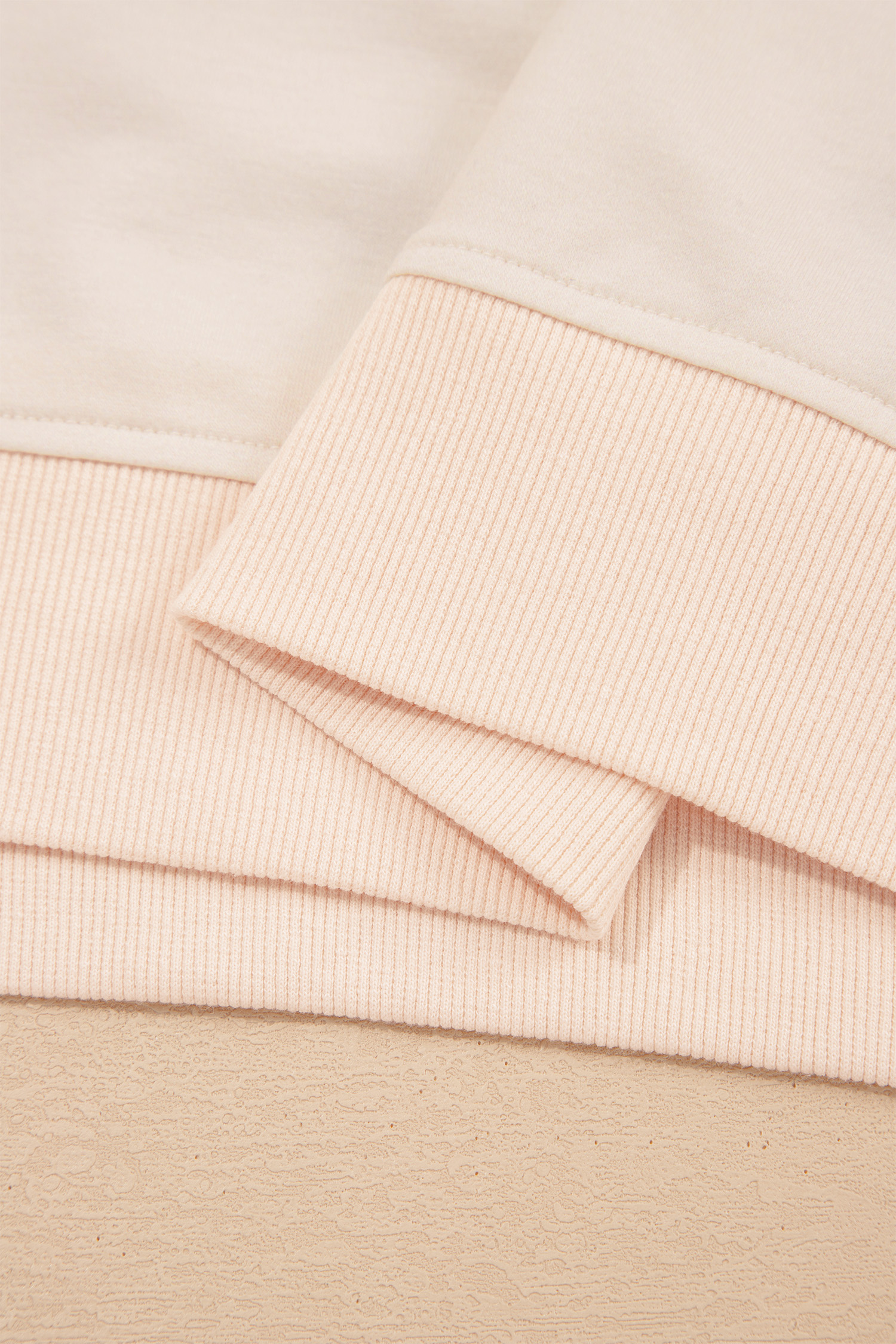 Beige Polka Dot Sweatshirt, Relaxed Round Neck Split Hem Top - Detail View 11 Beige Polka Dot Sweatshirt, Relaxed Round Neck Split Hem Top - Detail View 11