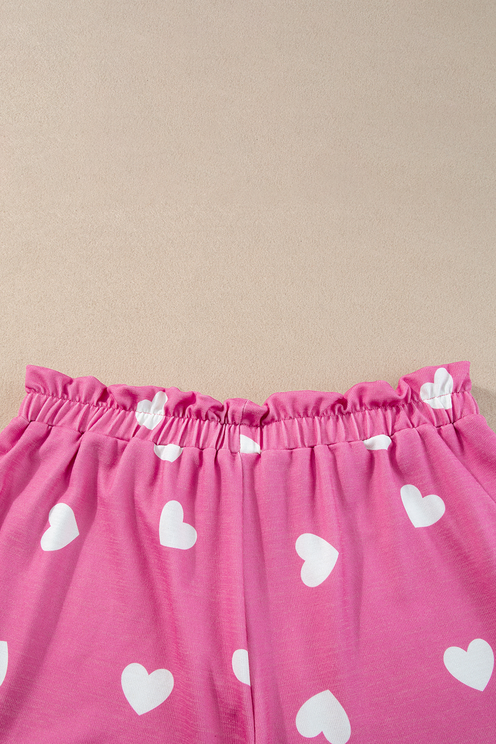 Women's Heart Print Lounge Set, Long Sleeve Tee and Shorts - Detail View 22 Women's Heart Print Lounge Set, Long Sleeve Tee and Shorts - Detail View 22