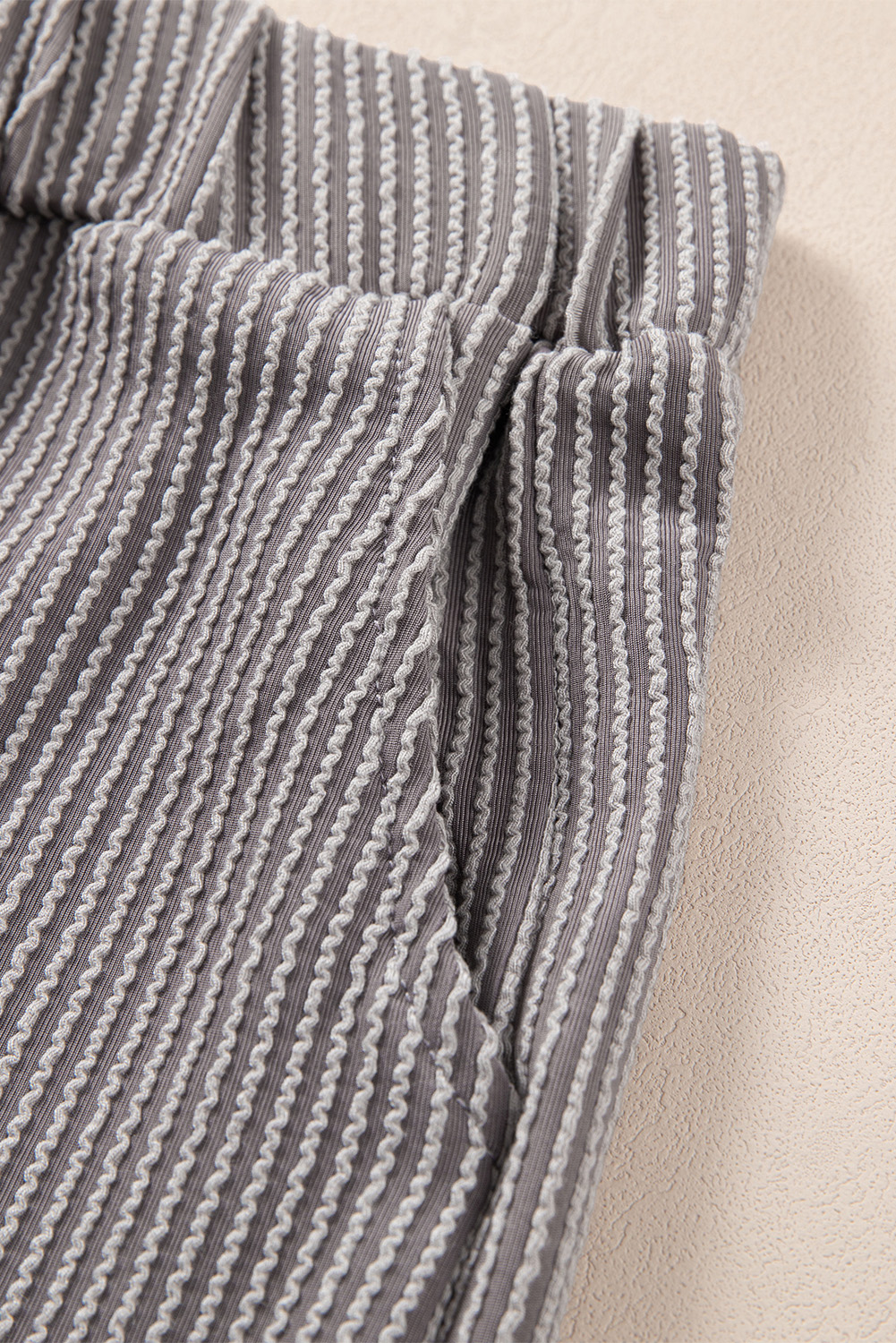 Women's Two Piece Shorts Set, Comfortable Ribbed Lounge Wear - Detail View 8 Women's Two Piece Shorts Set, Comfortable Ribbed Lounge Wear - Detail View 8