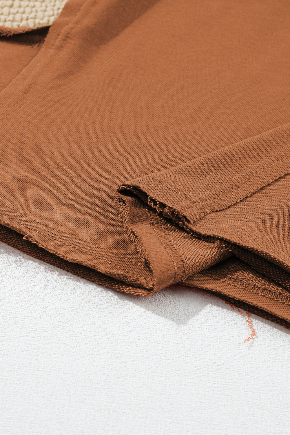 Women's Chestnut Colorblock Hoodie, Casual Long Sleeve Top - Detail View 10 Women's Chestnut Colorblock Hoodie, Casual Long Sleeve Top - Detail View 10