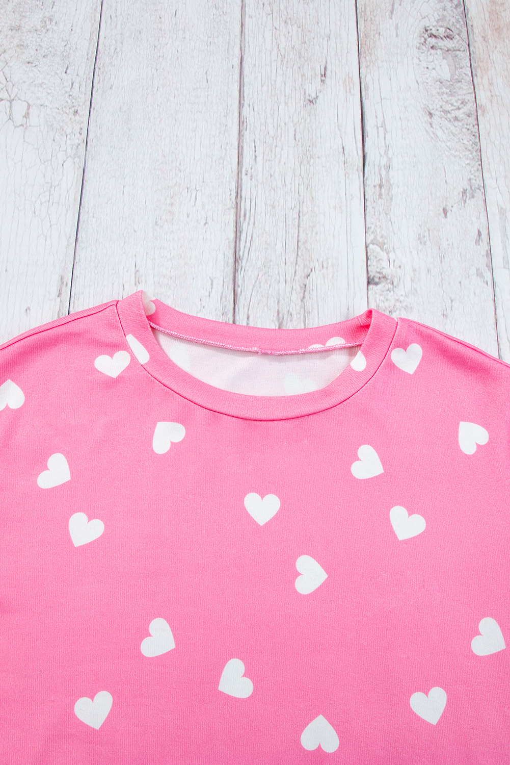 Women's Two Piece Lounge Set, Soft Long Sleeve Heart Print - Detail View 18 Women's Two Piece Lounge Set, Soft Long Sleeve Heart Print - Detail View 18