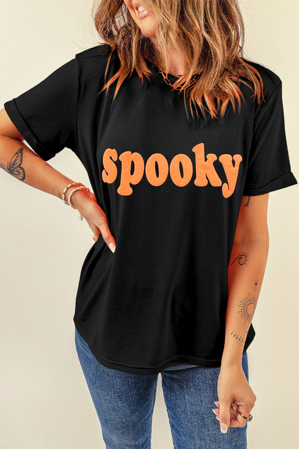 Fun and Festive Short Sleeve Graphic T-Shirt - Black Halloween Theme - Detail View 7 Fun and Festive Short Sleeve Graphic T-Shirt - Black Halloween Theme - Detail View 7