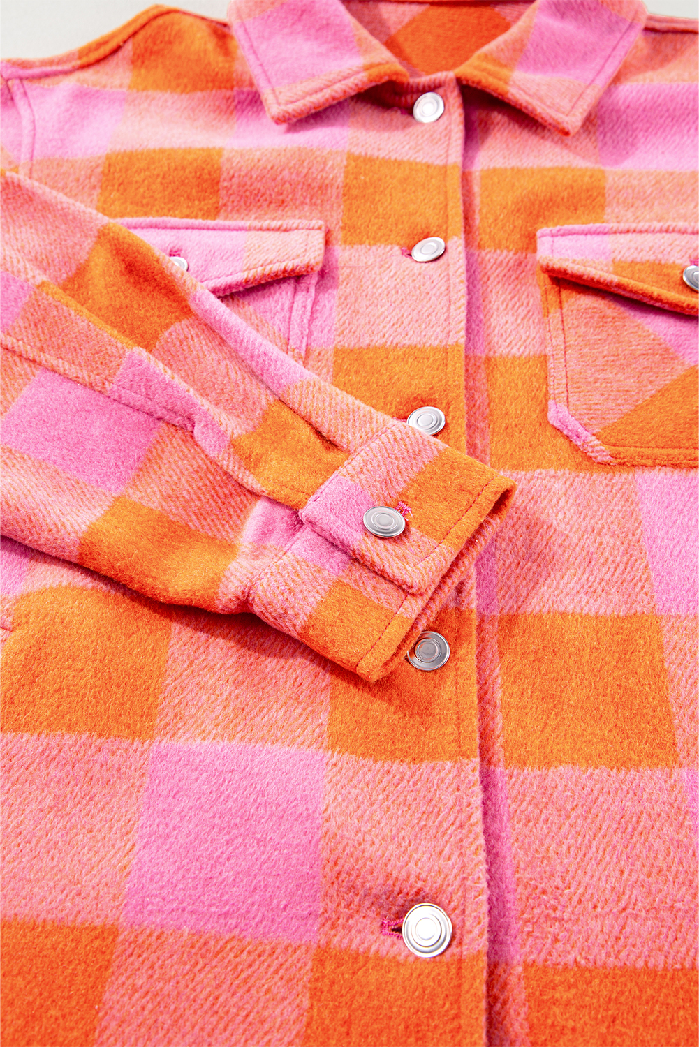 Cozy and Functional Daily Wear Jacket - Orange Turn Down Collar - Detail View 13 Cozy and Functional Daily Wear Jacket - Orange Turn Down Collar - Detail View 13