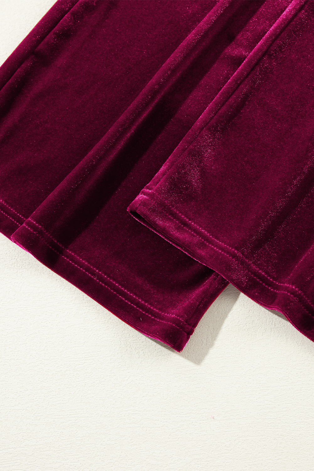 Women's Pants, Burgundy, Solid Color, Wide Leg, Drawstring Waist, High Waist, Velvet, Versatile, Chic, Stylish, Winter Season, Casual Style, Activewear, Yoga Pants - Detail View 20 Women's Pants, Burgundy, Solid Color, Wide Leg, Drawstring Waist, High Waist, Velvet, Versatile, Chic, Stylish, Winter Season, Casual Style, Activewear, Yoga Pants - Detail View 20
