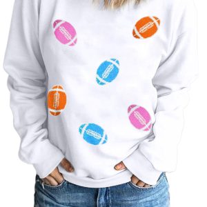Women's Beige Chenille Embroidered Patched Pullover Sweatshirt - Main View