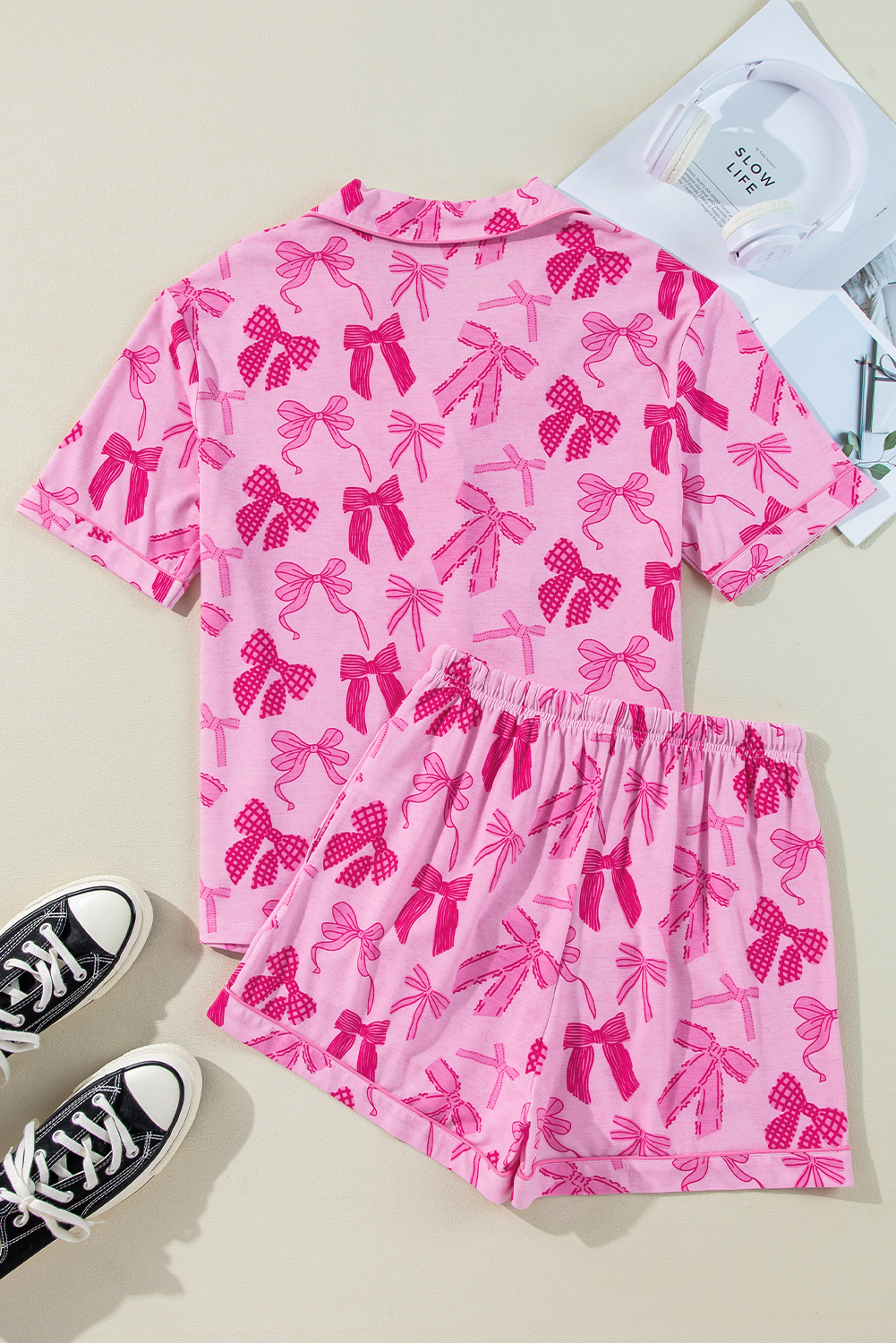 Comfortable and Playful Pink Sleepwear Set - Ideal for Lounging and Sleeping - Detail View 11 Comfortable and Playful Pink Sleepwear Set - Ideal for Lounging and Sleeping - Detail View 11