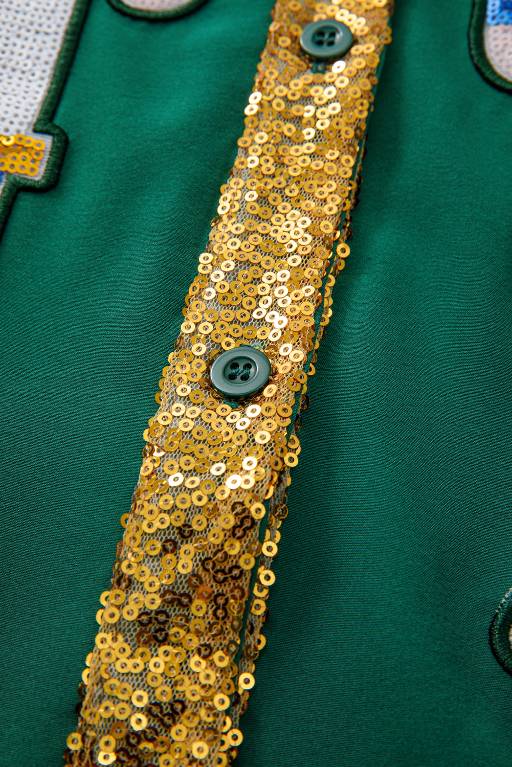 Women's Mini Dress, Evergreen Color, Christmas Dress, Sequin Detail, Nutcracker Graphic, Collared Dress, Long Sleeve, Ruffled Sleeves, Holiday Fashion, Elegant Design, Daily Wear, Fall & Autumn, Shift Silhouette, Cute and Festive, 100% Polyester, Stylish Layered Dress - Detail View 8 Women's Mini Dress, Evergreen Color, Christmas Dress, Sequin Detail, Nutcracker Graphic, Collared Dress, Long Sleeve, Ruffled Sleeves, Holiday Fashion, Elegant Design, Daily Wear, Fall & Autumn, Shift Silhouette, Cute and Festive, 100% Polyester, Stylish Layered Dress - Detail View 8
