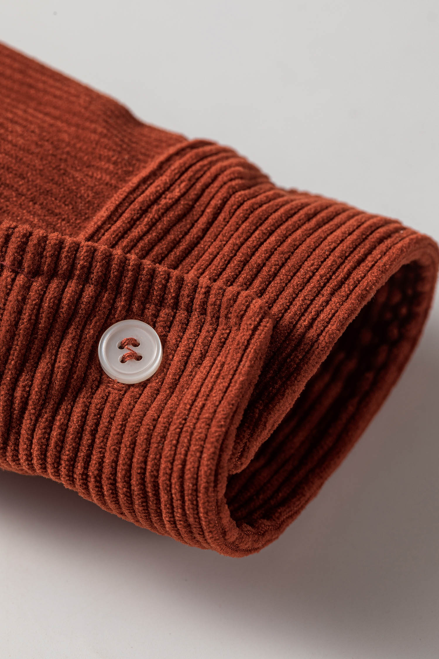 Clay Button Down Corduroy Dress, Autumn Long Sleeve Midi Fit - Detail View 14 Clay Button Down Corduroy Dress, Autumn Long Sleeve Midi Fit - Detail View 14