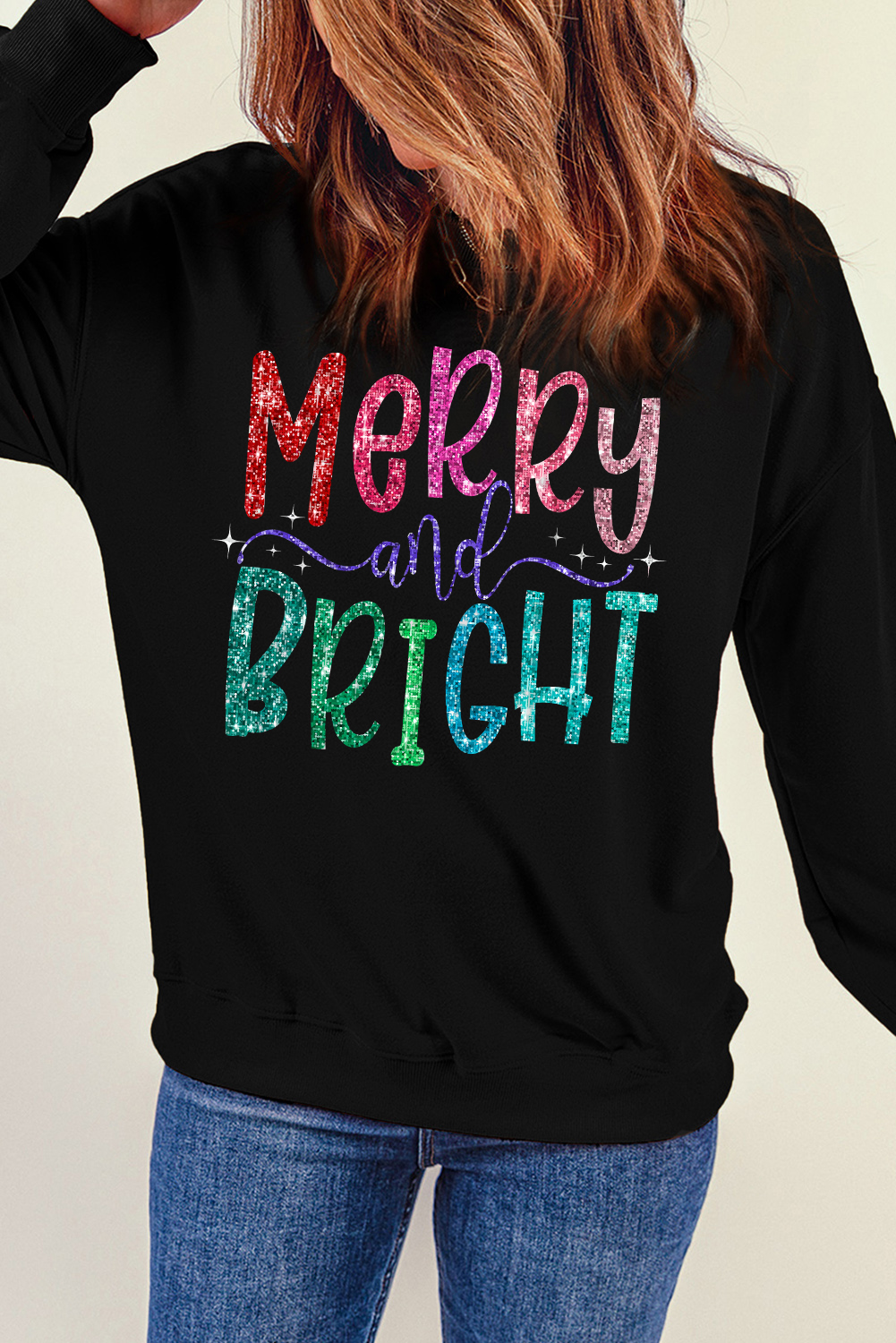 Casual Holiday Graphic Pullover - Perfect for Christmas Gatherings and Winter Wear - Detail View 7 Casual Holiday Graphic Pullover - Perfect for Christmas Gatherings and Winter Wear - Detail View 7