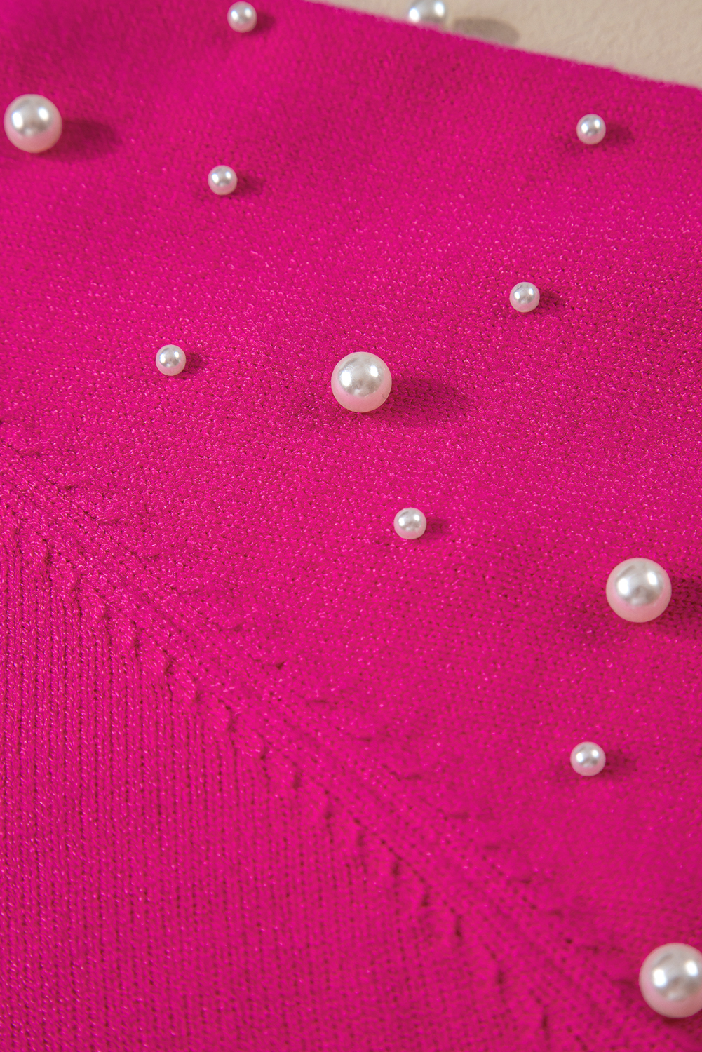 Cozy and Stylish Plus Size Long Sleeve Sweater - Pearled Decor and Round Neck - Detail View 13 Cozy and Stylish Plus Size Long Sleeve Sweater - Pearled Decor and Round Neck - Detail View 13
