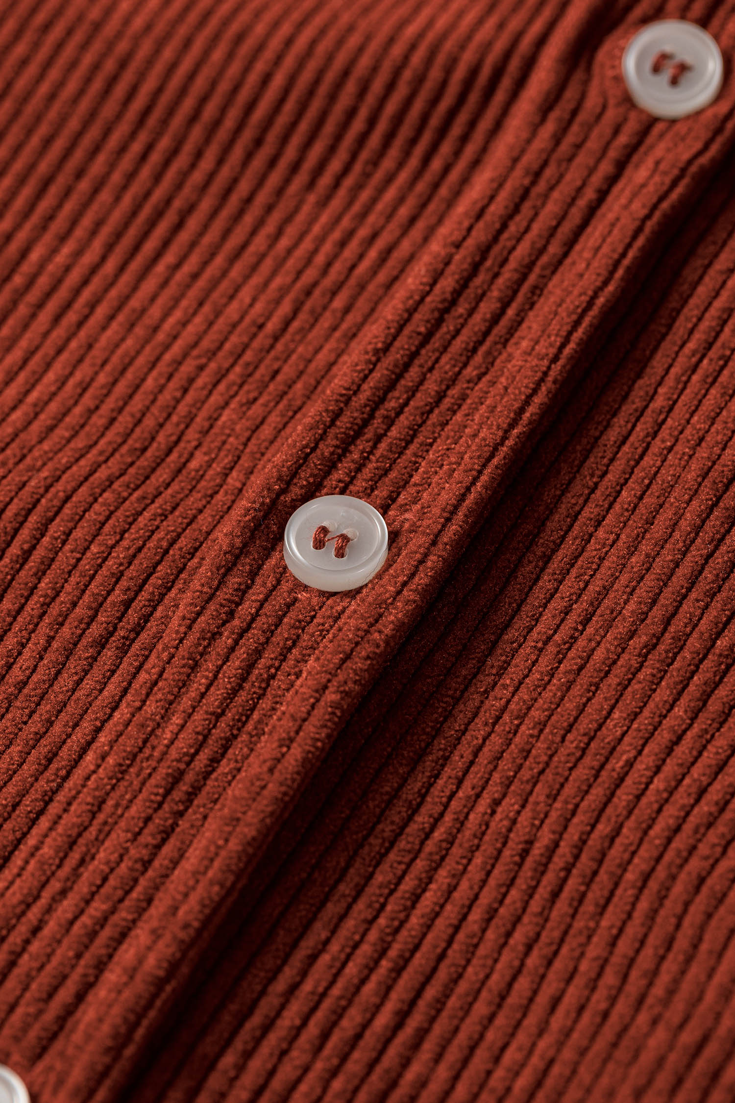 Women's Clay Corduroy Shirt Dress, Long Sleeve Casual Midi - Detail View 13 Women's Clay Corduroy Shirt Dress, Long Sleeve Casual Midi - Detail View 13