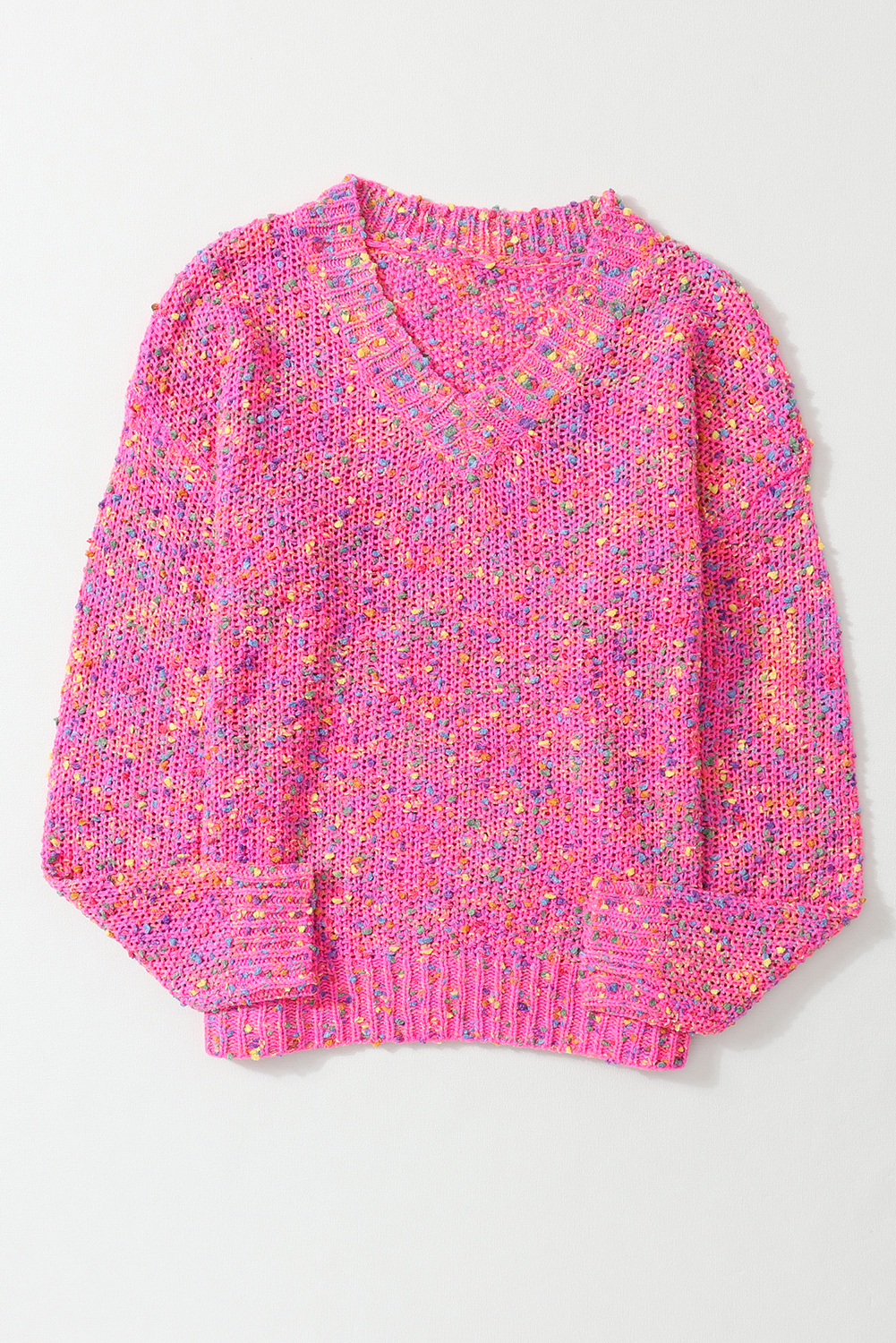 Soft Rosy Knit Sweater, Women's Long Sleeve Daily Pullover - Detail View 6 Soft Rosy Knit Sweater, Women's Long Sleeve Daily Pullover - Detail View 6