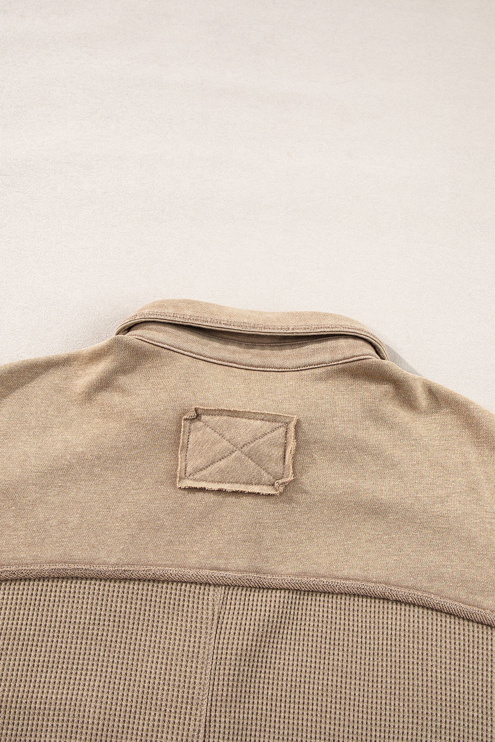 Casual Long Sleeve Button-Up Shacket in Goat Color - Perfect for Winter Style - Detail View 15 Casual Long Sleeve Button-Up Shacket in Goat Color - Perfect for Winter Style - Detail View 15