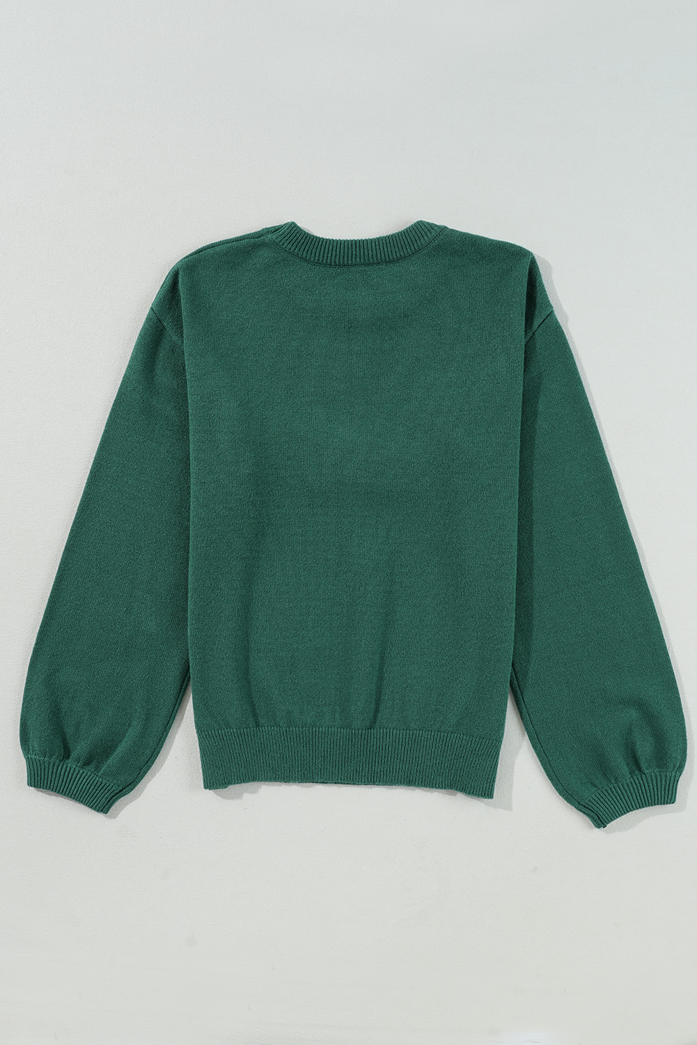 Festive Blackish Green Sweater with Pearl Beading - Perfect for Holiday Celebrations - Detail View 6 Festive Blackish Green Sweater with Pearl Beading - Perfect for Holiday Celebrations - Detail View 6