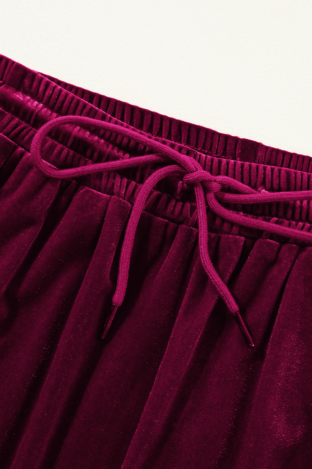 Versatile and Chic Women's Velvet Wide Leg Pants - Burgundy - Detail View 18 Versatile and Chic Women's Velvet Wide Leg Pants - Burgundy - Detail View 18