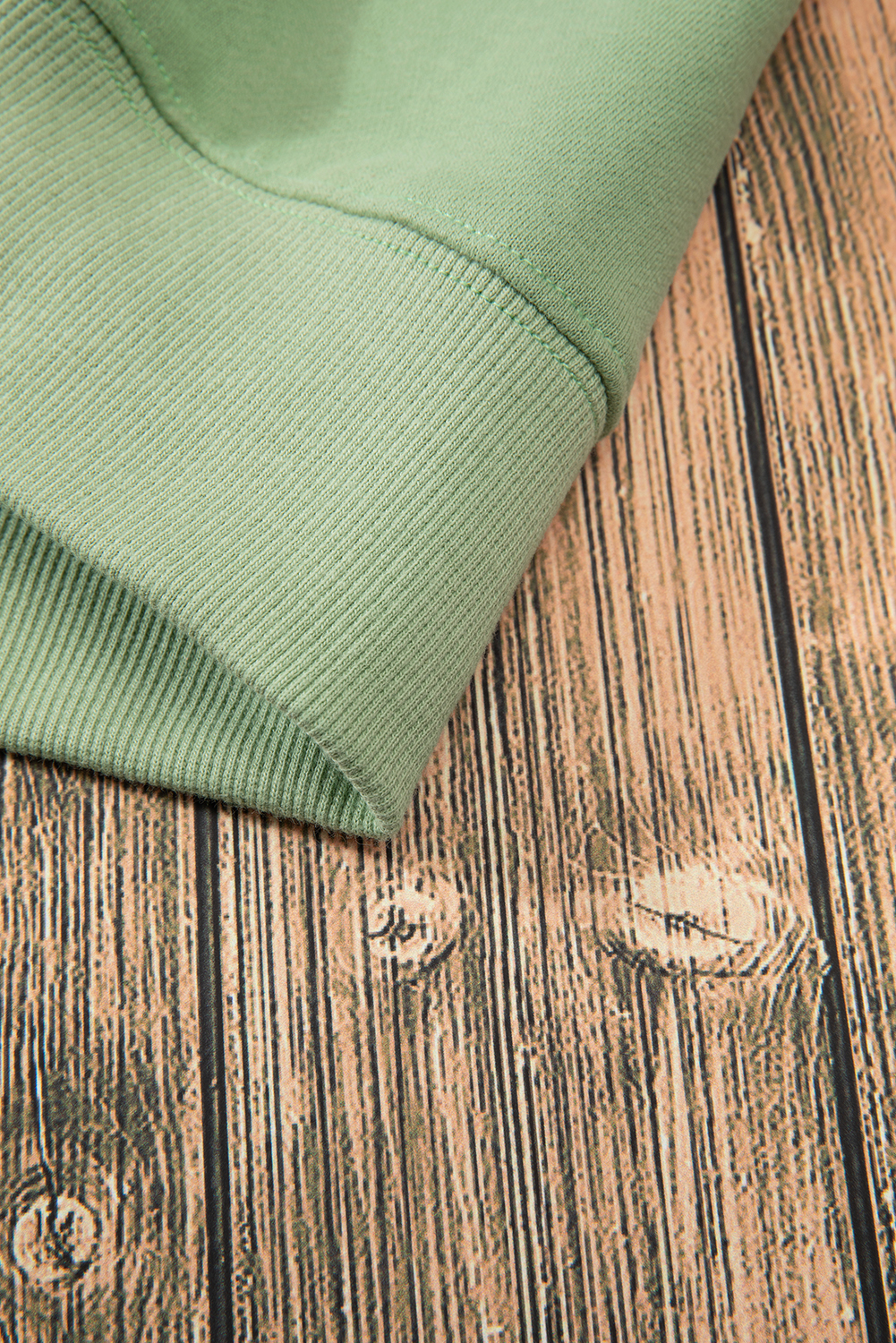 Women's Smoke Green Solid Drop Shoulder Fleece Lined Sweatshirt - Detail View 16 Women's Smoke Green Solid Drop Shoulder Fleece Lined Sweatshirt - Detail View 16