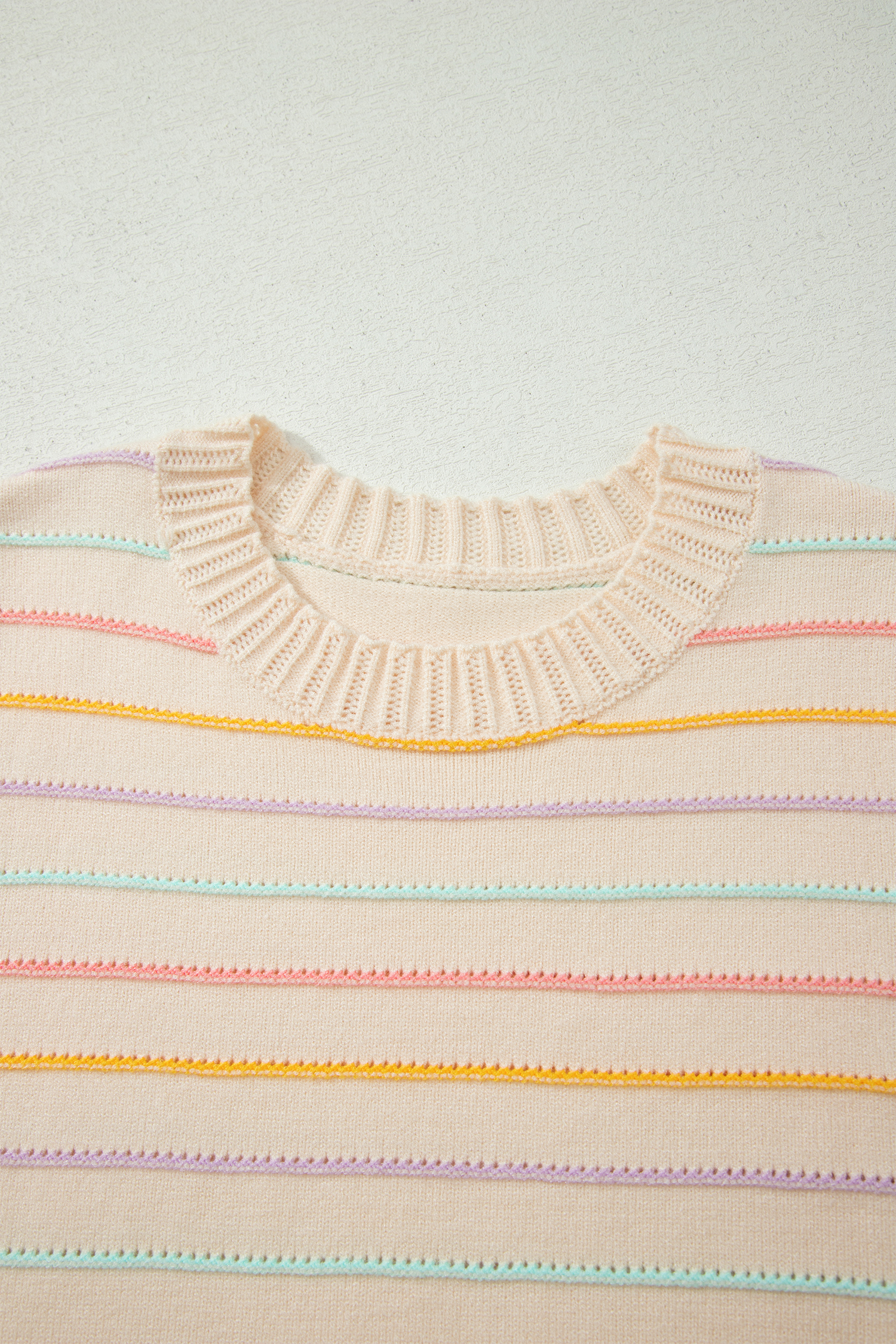 Casual Striped Knit Sweater, Cozy Crew Neck for Women - Detail View 13 Casual Striped Knit Sweater, Cozy Crew Neck for Women - Detail View 13