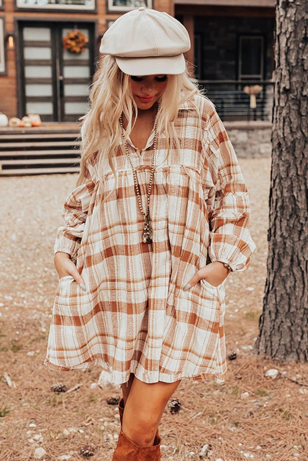 Playful Women's Babydoll Dress with Long Sleeves - Perfect for Fall and Special Events - Detail View 7 Playful Women's Babydoll Dress with Long Sleeves - Perfect for Fall and Special Events - Detail View 7