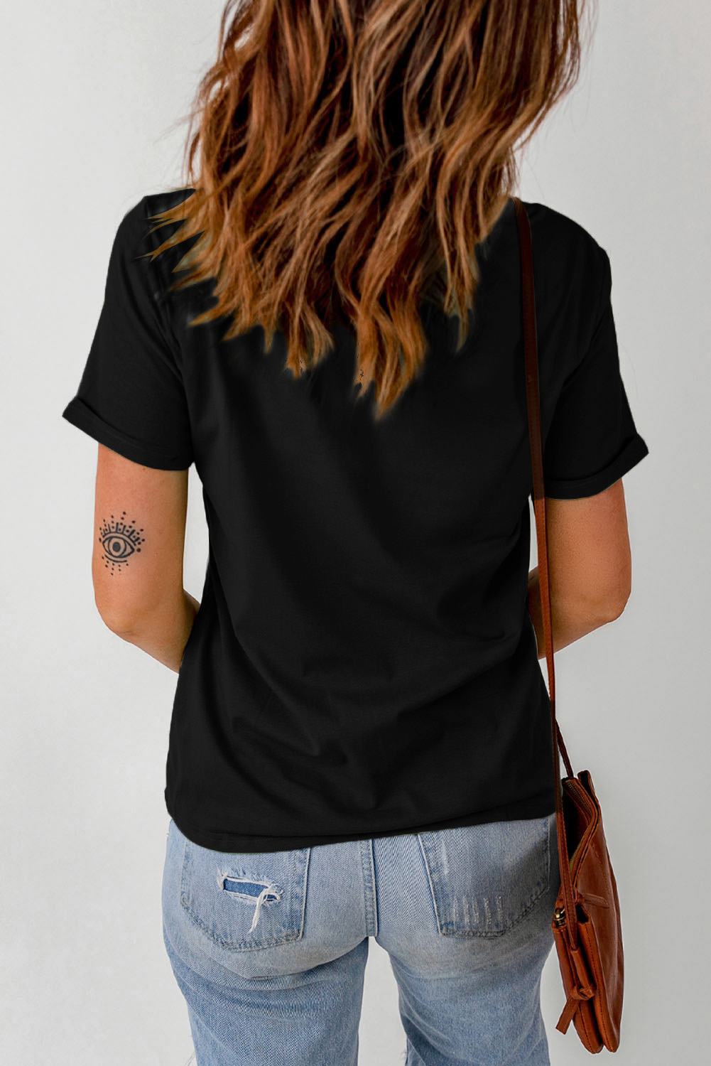 Casual Short Sleeve Graphic Top, Festive Merry and Bright Tee - Detail View 6 Casual Short Sleeve Graphic Top, Festive Merry and Bright Tee - Detail View 6