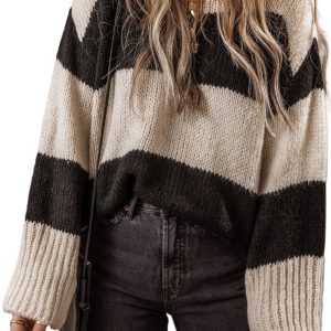 Women's Jet Stream Colorblock Loose Pullover Sweater - Main View