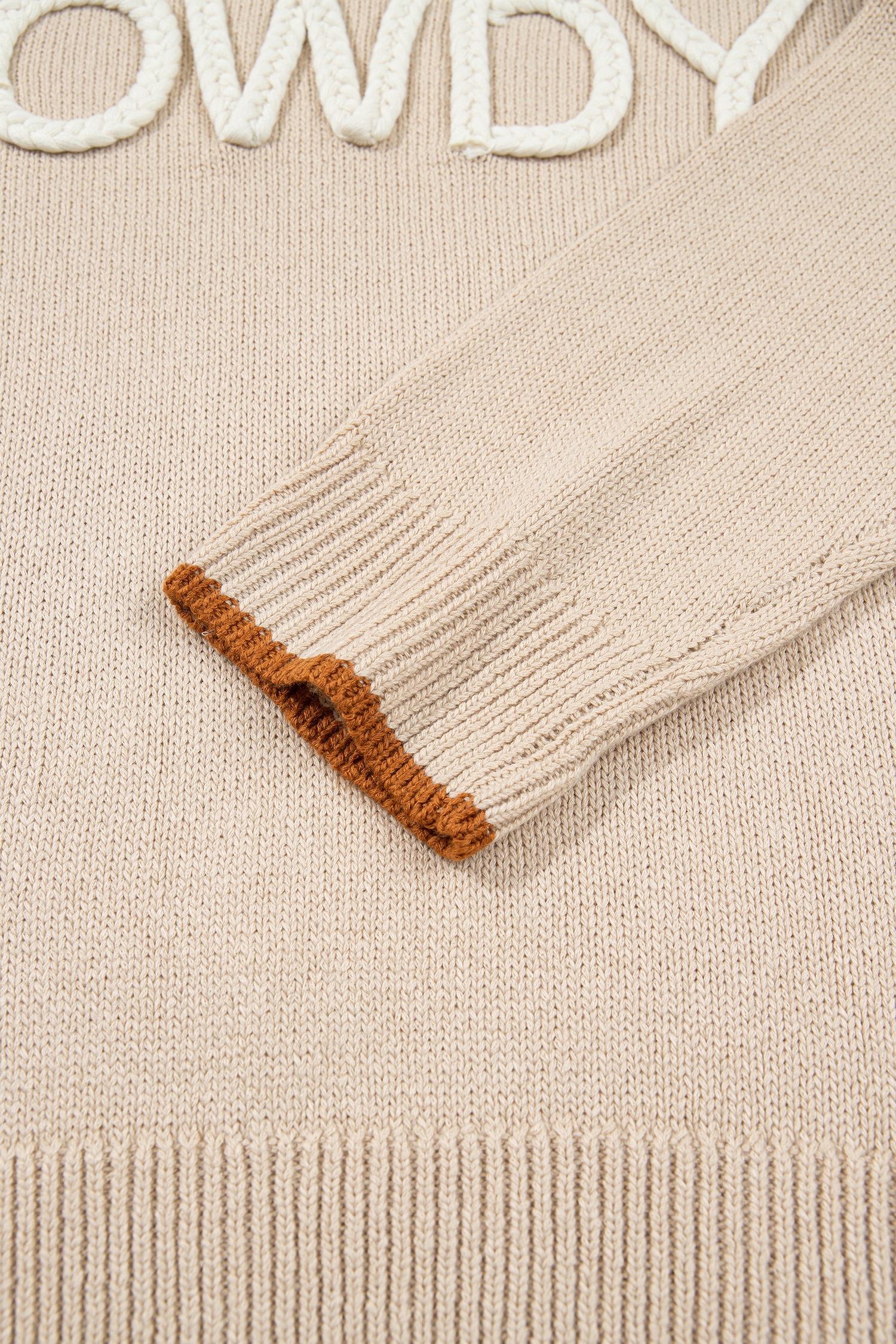 Casual Howdy Letter Sweater, Women's Long Sleeve Fall Pullover - Detail View 9 Casual Howdy Letter Sweater, Women's Long Sleeve Fall Pullover - Detail View 9