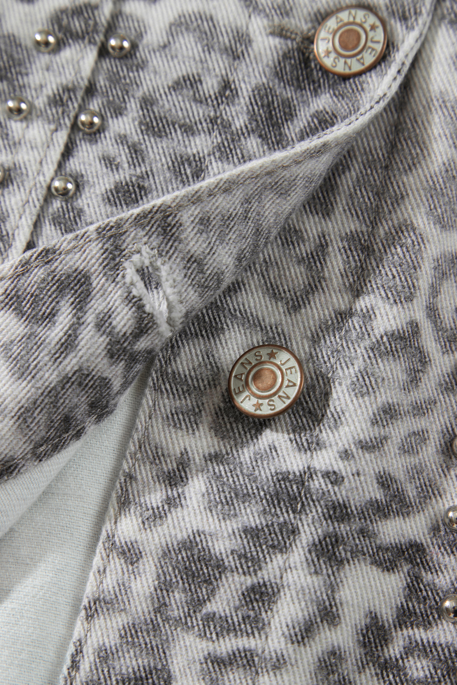 Leopard Print Studded Jacket, Women's Modern Denim Coat - Detail View 17 Leopard Print Studded Jacket, Women's Modern Denim Coat - Detail View 17