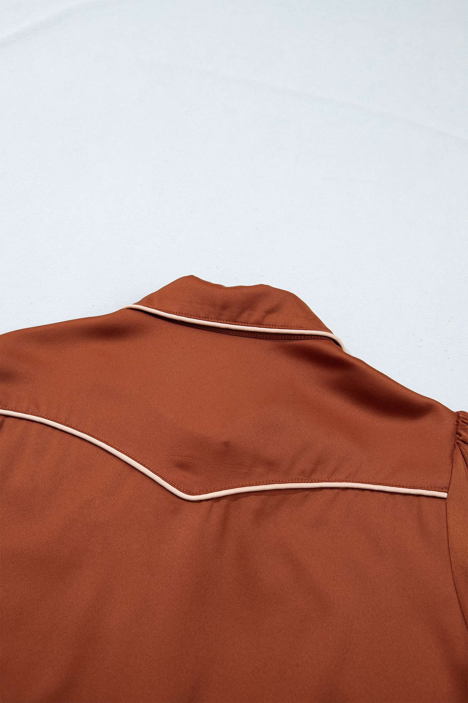 Cinnamon Satin Western Shirt, Women's Long Sleeve Top - Detail View 7 Cinnamon Satin Western Shirt, Women's Long Sleeve Top - Detail View 7