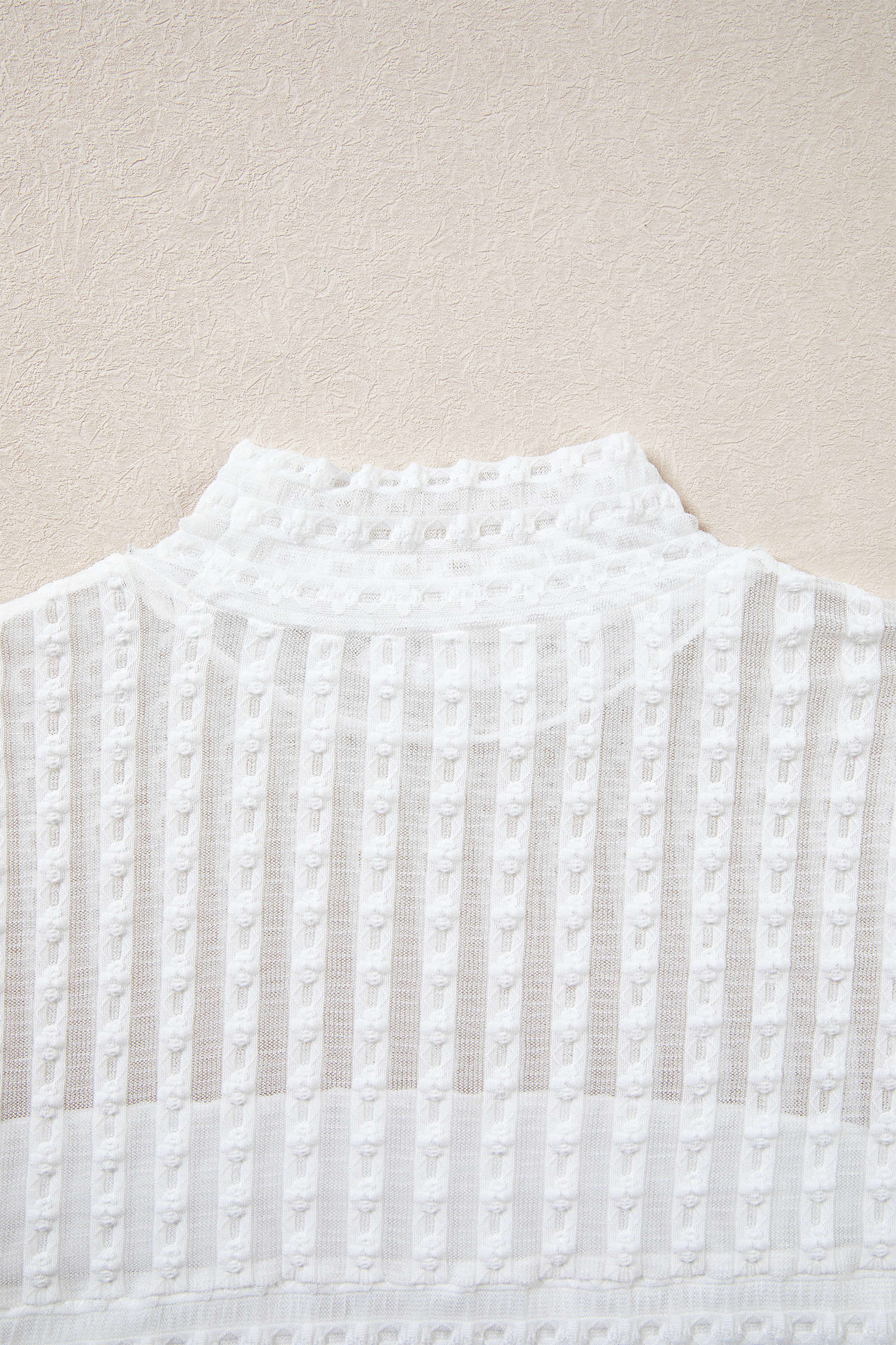 Women's Textured Mock Neck Blouse, Chic Night Out - Detail View 8 Women's Textured Mock Neck Blouse, Chic Night Out - Detail View 8