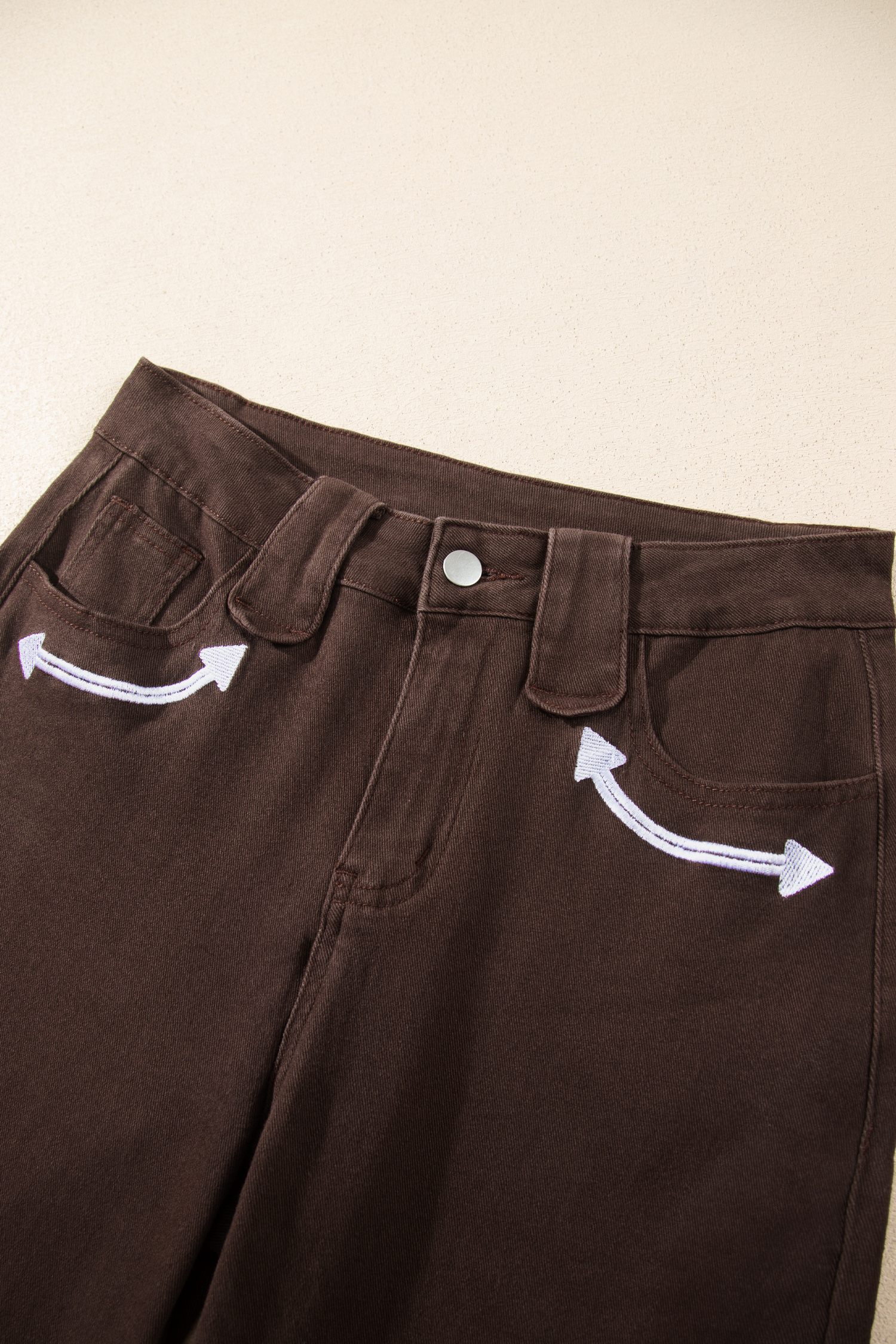 Women's Cotton Blend Jeans, Comfy Coffee Brown Denim - Detail View 15 Women's Cotton Blend Jeans, Comfy Coffee Brown Denim - Detail View 15