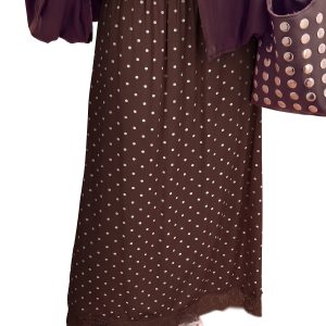 Brown Polka Dot Women's Long Skirt, Casual Daily Wear - Main View